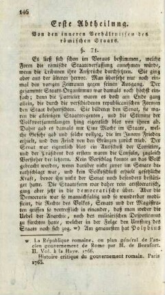 Erste Abtheilung. Von den inneren Verhaeltnissen des roemischen Staats