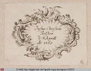 [Exlibris Goldschmied Justus Christian Bolster]