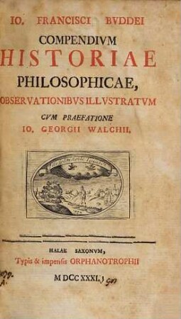 Io. Francisci Bvddei Compendivm Historiae Philosophicae, Observationibvs Illvstratvm
