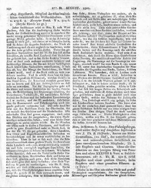 Hof, in Komm. b. Grau: Das Fichtelgebürge, nach vielen Reisen auf demselben beschrieben von J. Th. B. Helfrecht, Rector am Höfer Gymnasium, (zu Hof), der naturforschenden und mineralogischen Gesellschaft zu Jena correspondirendem Mitgliede, Th. I. mit Kupfern und Charten. Ohne die Dedikation an den jetzigen König von Preussen und ohne XXXVIII S. Vorr. u. Subscribentenverz. 267 S. Th. II. 280 S. nebst Register und einer grossen Charte, sechs Kupfern und einer gemalten Pflanze. 8.