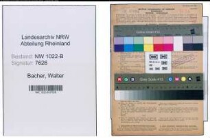 Entnazifizierung Walter Bacher , geb. 10.03.1907 (Studienrat)