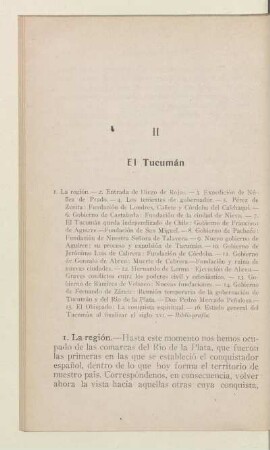 II. El Tucumán