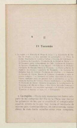 II. El Tucumán