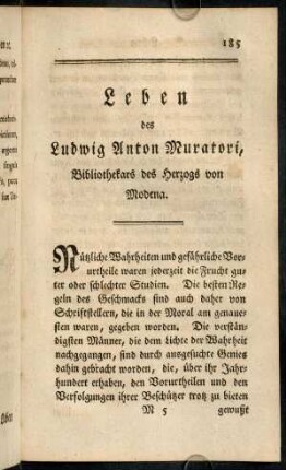 185-243, Leben des Ludwig Anton Muratori.