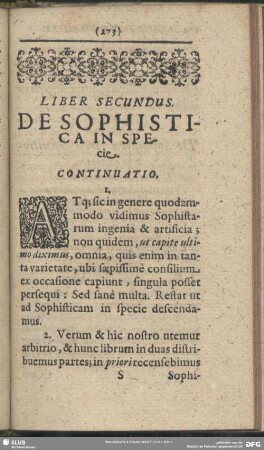 Liber Secundus. De Sophistica In Specie