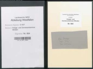 Amt Petershagen - Vogtei Börde - Bauerschaft Hille: Unterlagen der Revisionskommission - Band 1