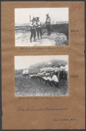 Vom Kriege in den Balkanländern: Exercieren italien. Marine in den Bergen von Durazzo