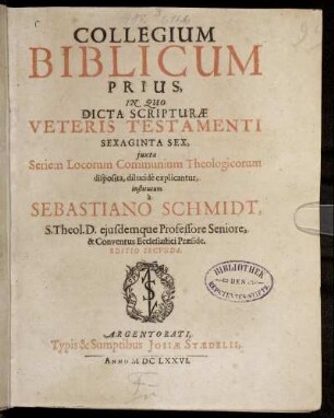 1: Collegium Biblicum. 1