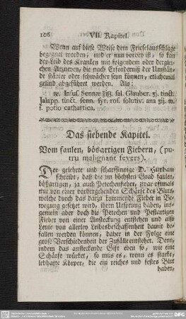 Das siebende Kapitel. Vom faulen, bösartigen Fiebern, (putru malignant fevers)