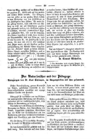 Der Naturforscher und der Pädagoge