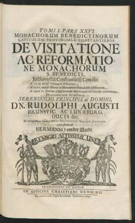 Pars XXVI. Monachorum Benedictinorum Capitulum Provinciale Constantiense De Visitatione Ac Reformatione Monachorum S. Benedicti