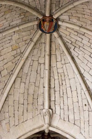 Frankreich. Pays de la Loire. Maine et Loire. Angers. Eglise Saint Serge. Um 1210. Chor. Schlussteine mit Motiven der Apokalypse