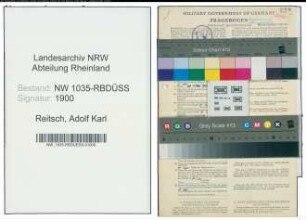 Entnazifizierung Adolf Karl Reitsch , geb. 30.08.1900 (Ingenieur)