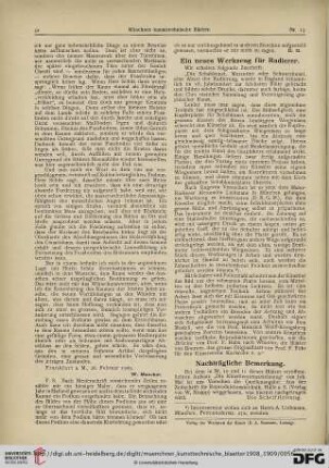 Nachträgliche Bemerkung