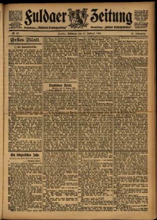 Erste Ausgabe vom Mittwoch, den 15. Februar 1905.