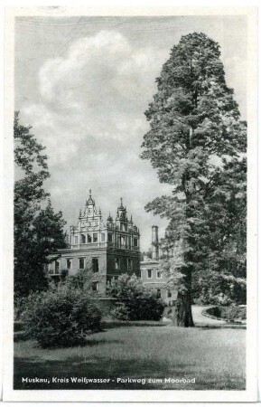 Muskau. Parkweg zum Moorbad
