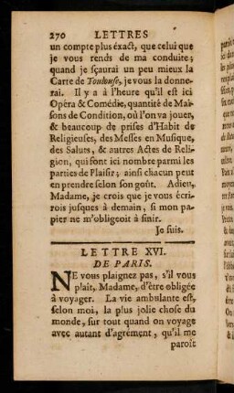 270-279, Lettre XVI.