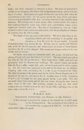 Part III. Inhabitants, institutions, and history of the disrict