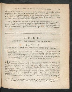 Caput I. De Nomine, Fine Et Capitibus Legis Caducariae