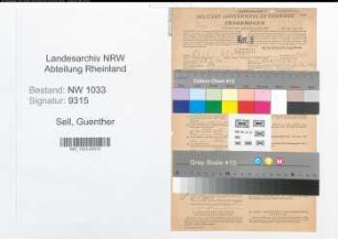 Entnazifizierung Guenther Sell , geb. 27.01.1920 (Kaufm.-Angestellter)