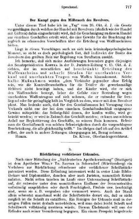 717-718, Rückfärbung verblichener Urkunden