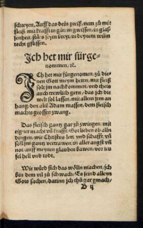 Ich het mir fürgenommen/ etc.