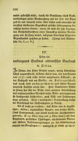 Ueber ein verborgenes Denkmal altdeutscher Baukunst in Zittau