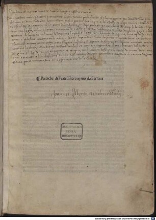 Prèdiche quadragesimale : 1495
