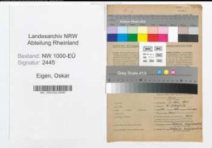 Entnazifizierung Oskar Eigen, geb. 13.03.1901 (Techn.Kaufmann)
