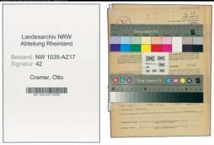 Entnazifizierung Otto Cramer , geb. 27.04.1898 (Bergingenieur)
