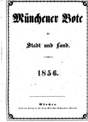 Münchener Bote für Stadt und Land. 1856, 1856