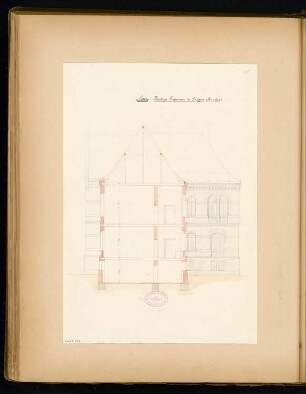 Rathaus, Calau Monatskonkurrenz März 1879: Querschnitt