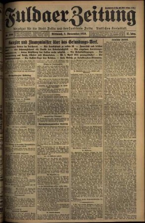 Erste Ausgabe vom Mittwoch, den 05. November 1930.