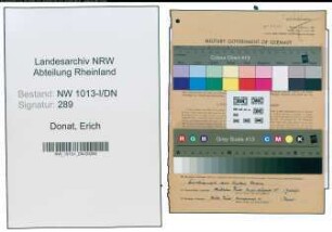 Entnazifizierung Erich Donat , geb. 25.04.1915 (Konditor)