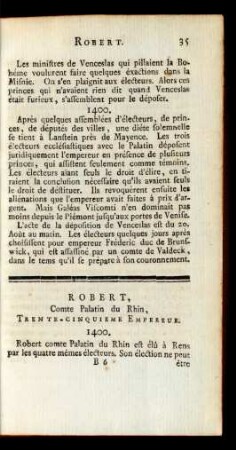 Robert, Comte Palatin du Rhin, Trente-Cinquieme Empereur