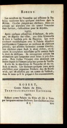 Robert, Comte Palatin du Rhin, Trente-Cinquieme Empereur
