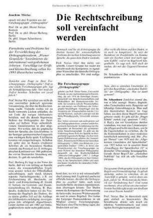 Die Rechtschreibung soll vereinfacht werden