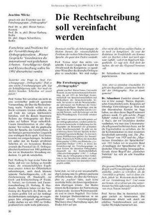 Die Rechtschreibung soll vereinfacht werden