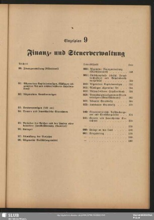 Einzelplan 9. Finanz- und Steuerverwaltung