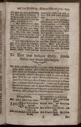 XI. Von dem heiligen Geiste, seinen Gaben und seinen Wirkungen.