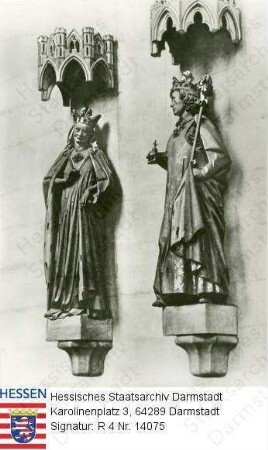 Meißen, Dom, Stifterfiguren Kaiser Otto I. und Kaiserin Adelheid im Hohen Chor
