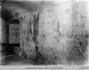 Wandzeichnung an der Nordwand: Figurenstudien