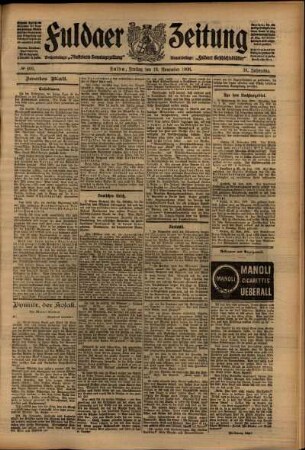 Zweite Ausgabe vom Freitag, den 13. November 1908.