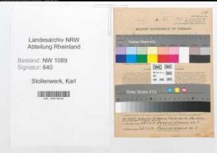Entnazifizierung Karl Stollenwerk , geb. 03.12.1897 ()