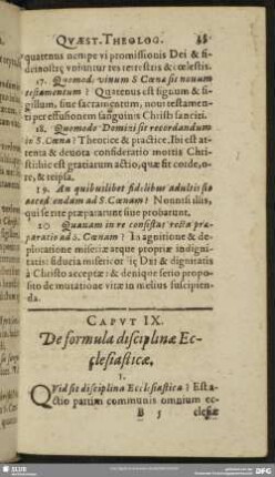 Caput IX. De formula disciplinae Ecclesiasticae