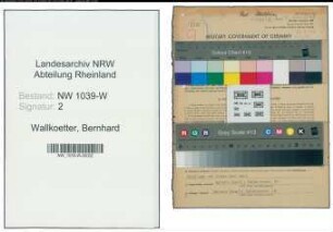 Entnazifizierung Bernhard Wallkoetter , geb. 26.09.1907 (Lokfuehrer)