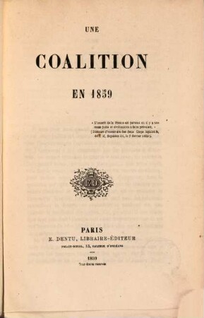 Une Coalition en 1859