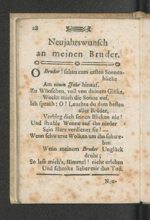 Neujahrswunsch an meinen Bruder.