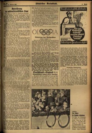 Zweite Ausgabe vom Freitag, den 14. Februar 1936.