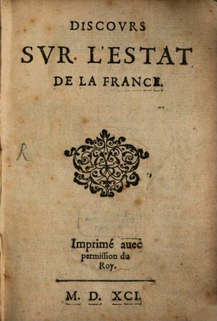 Discours sur l'état de la France